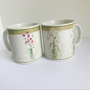 Sakura by Oneida set of 2 Mugs Field Flowers EUC